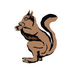 squirrel abstract art groovy illustration