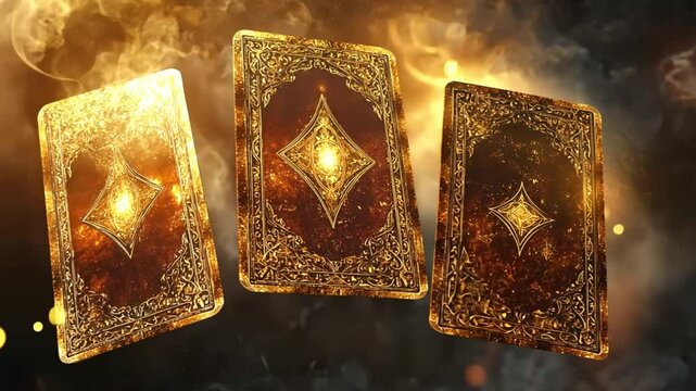 golden tarot or playing cards wizardry