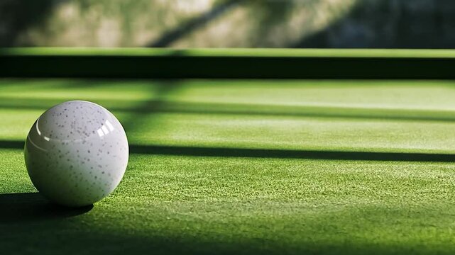 White billiard ball on green felt table