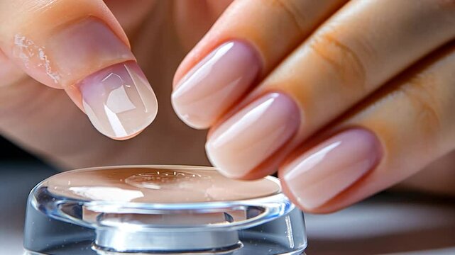 Woman's hands applying nail polish