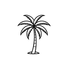 Obraz premium Line Art Coconut Tree Icon isolated on white background