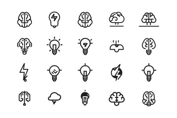 Brainstorming Icon Modern Linear Art