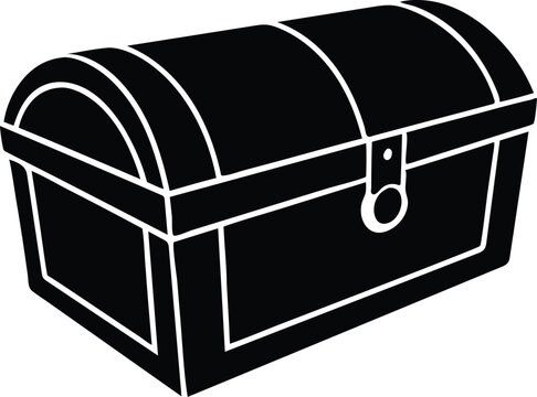 recommend clip art: wooden treasure chest silhouette vector icon