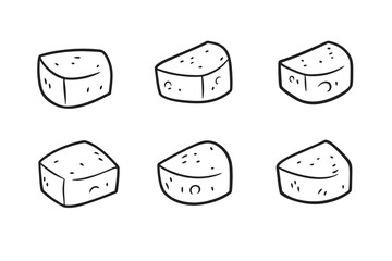 Brie Cheese Outline Style Icon