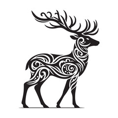 Deer silhouette vector art design