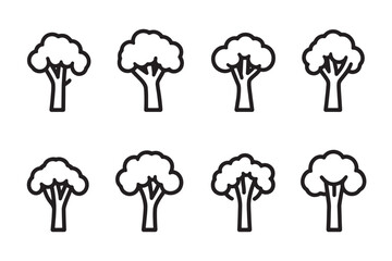 Broccoli Outline Drawing Vector Icon