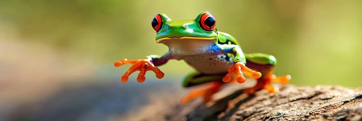 frog leaping in the air for a leap year