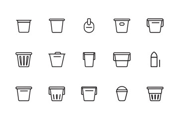 Bucket Icon Simple Minimalist Line Art