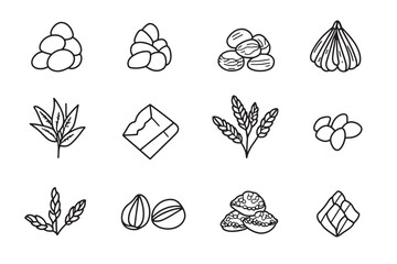 Buckwheat Minimalist Line Art Icon Design