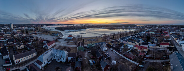 Raahe town at early spring in Finland