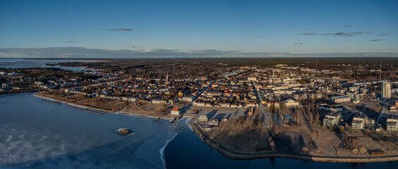 Raahe town at early spring in Finland
