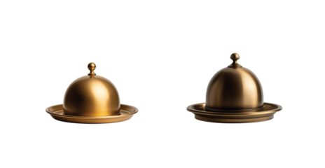 Vintage dome cloche with elegant brass finish for timeless culinary presentation
