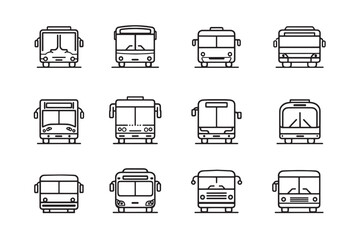 Bus Icon Ultra Minimalist Line Art