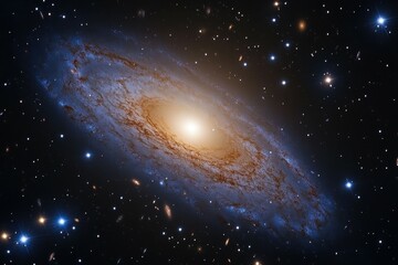 Obraz premium In a galaxy where the stars shift colors based on the emotional states of those observing them, a team of scientists must find a way to communicate with an intelligent species .