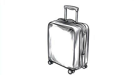 Luggage sketch, Travel suitcase, simple design
