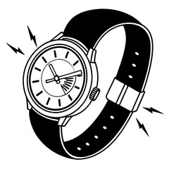 classic watch black and white art