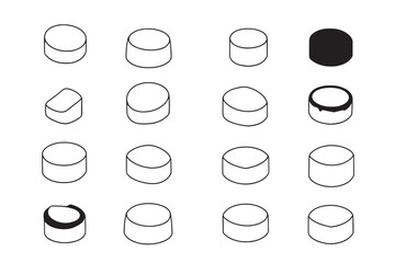 Camembert Line Art Icon Ultra Minimalist