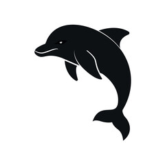 Minimalist Dolphin Logo – Vector Silhouette of a Modern Marine Animal Design