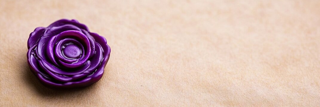  purple wax seal flower on parchment 
