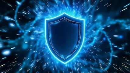 Glowing Shield with Blue Energy Burst