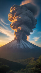Obraz premium volcano eruption with clouds