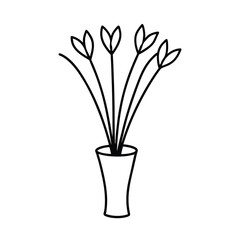 Painterly Bouquet In Thick Brush Vase