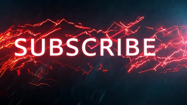 subscribe text with firey effects