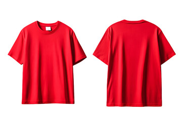 Vivid Red T-Shirt Front and Back View Simple Elegance