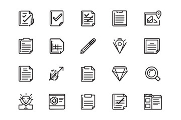 Checklist icon minimal outline vector symbol