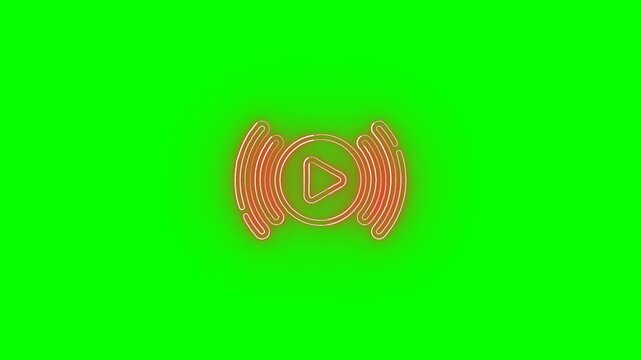 live icon animation on green screen background, chroma key 