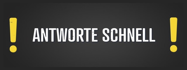 Antworte schnell (Answer quickly) - A blackboard illustration with white text.