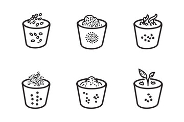 Chia pudding glass jar line art