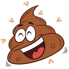 Laughing Poop Emoji Cartoon Vector