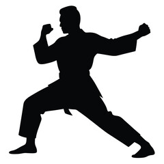 Fighting Stance Karateka Silhouette