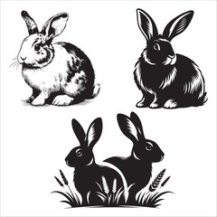 Rabbit silhouette vector