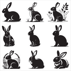 Rabbit silhouette vector