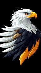 Fototapeta premium Fierce eagle with spread wings high resolution HD Photo