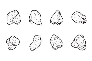 Chicken Thighs 2D Line Art Icon