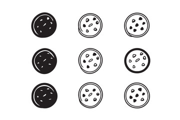 Fototapeta premium Chocolate Chip Cookie line art icon