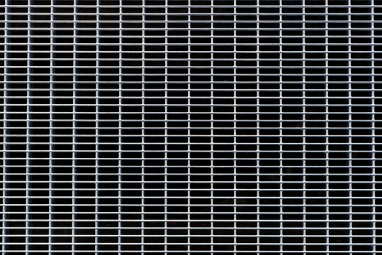 Top view rectangular metal grate.