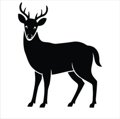 Fototapeta premium deer vector illustration Mature deer stag isolated animal silhouette