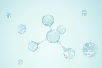 Crystal Clear 3D Molecular Structure Scientific Visualization  Design 3D render