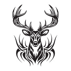 Artistic Deer Tribal Vector Illustrations