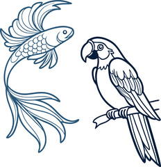 vector illustration of a parrot