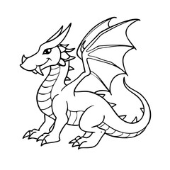 Fototapeta premium Kids’ coloring page featuring a dragon
