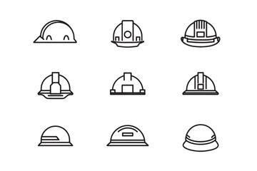 Fototapeta premium Construction Helmet Icon Ultra Minimalist 2D Art