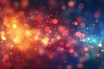 Fototapeta premium Abstract background with warm glowing particles and smooth bokeh. Fantasy and celebration concept. 