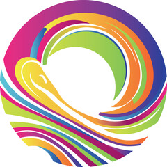 Abstract circle made of pieces of different colors