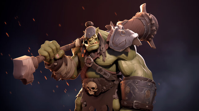 Fototapeta Video game character. Role-playing game illustration