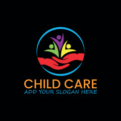 child daycare logo design vector